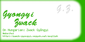 gyongyi zwack business card